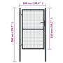 Voir la diapositive 5 : VIDAXL Portail en maille de jardin Acier galvanise 100 x 200 cm Gris