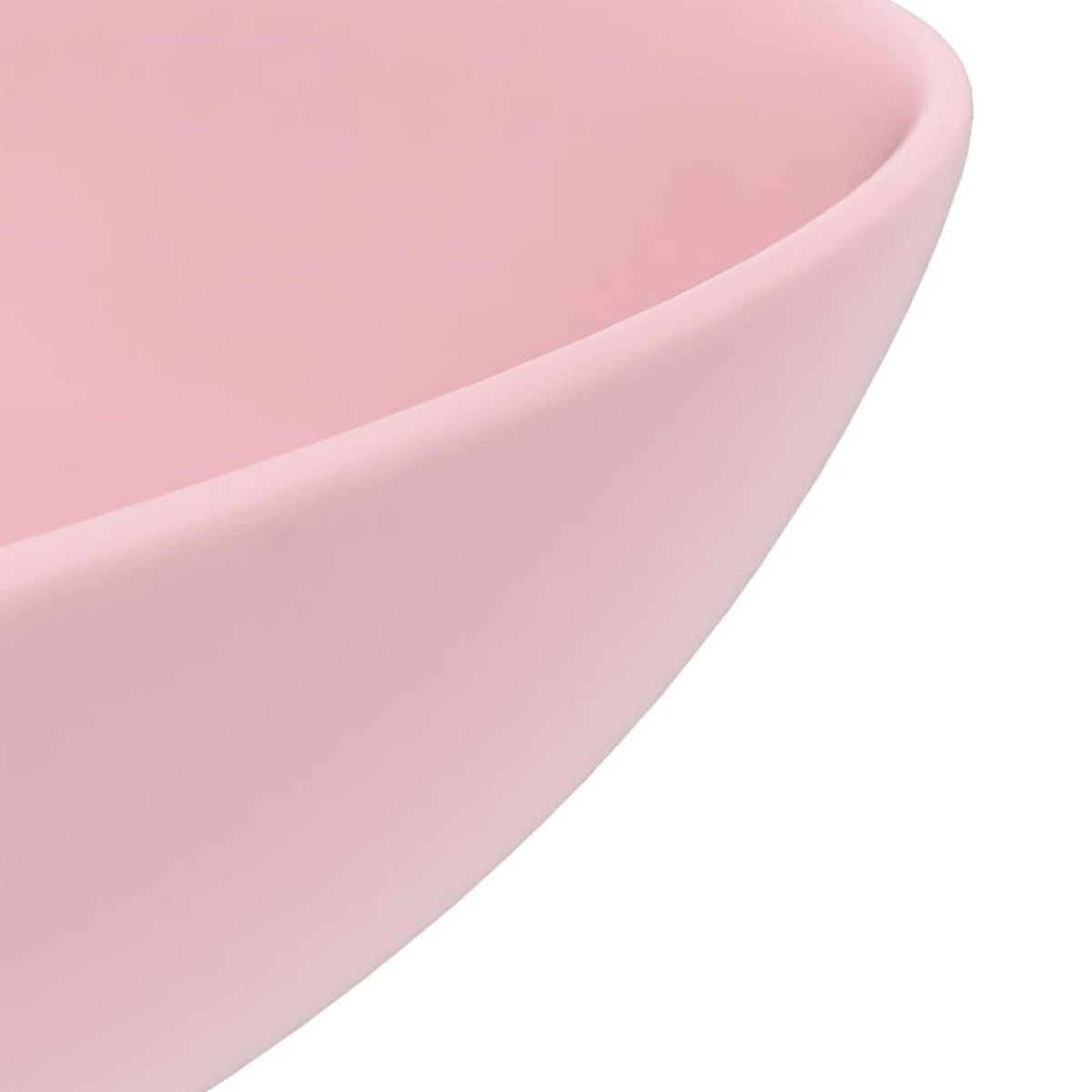 VIDAXL Lavabo de salle de bain Ceramique Rose mat Rond