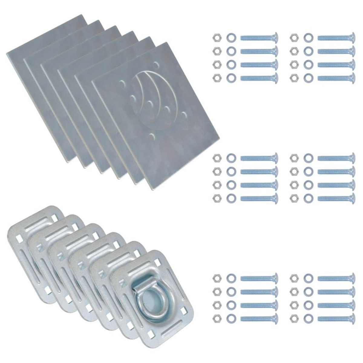 VIDAXL Anneau d'arrimage pour remorque 6 pcs Acier galvanise 2000 kg