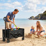 Voir la diapositive 2 : OUTSUNNY Chariot de transport pliable 60L porte arrière rabattable noir