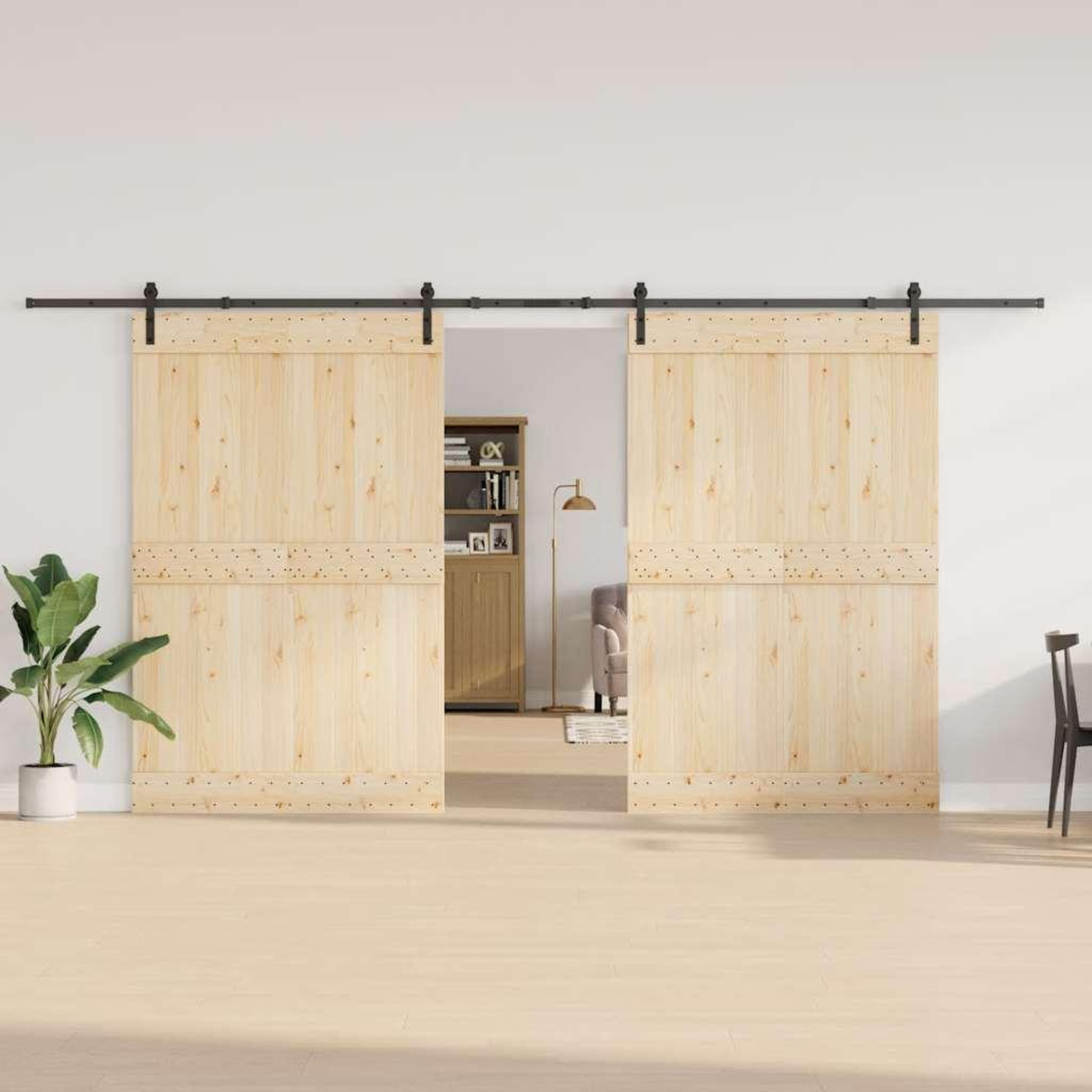 Voir la diapositive 3 : VIDAXL Kit de quincaillerie de porte coulissante 427 cm acier noir