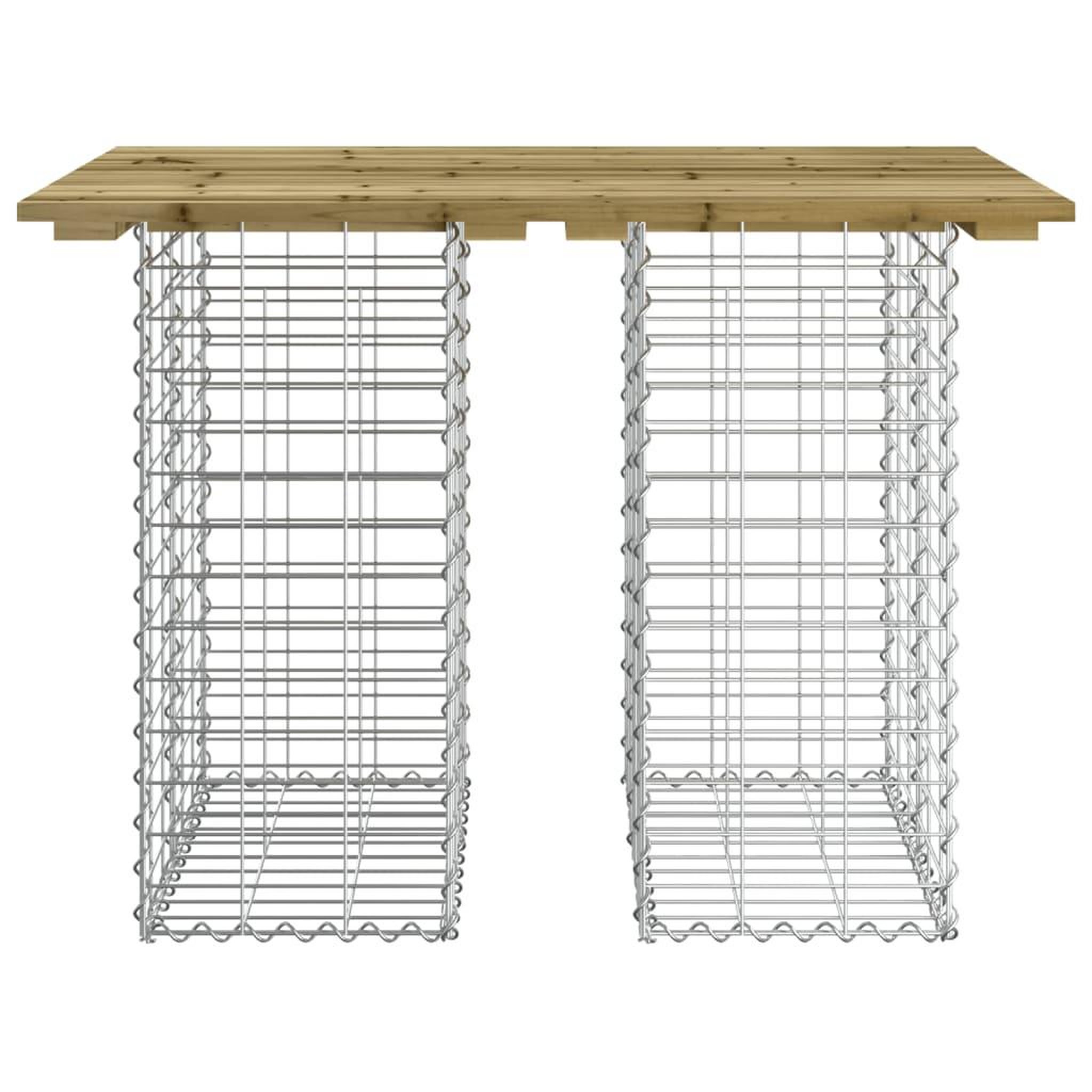 Voir la diapositive 3 : VIDAXL Banc de jardin design gabion 100x70x72 cm bois de pin impregne