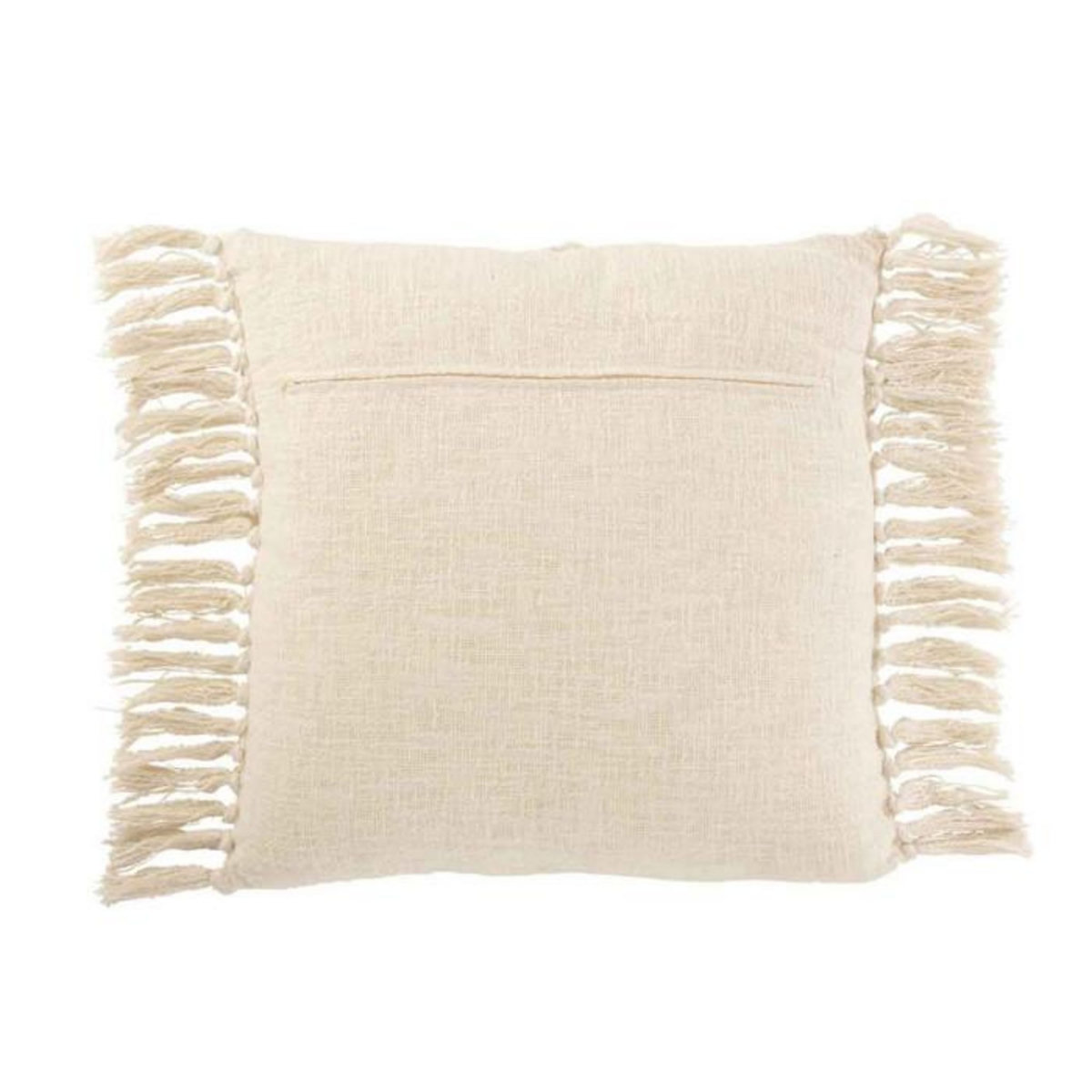 Paris Prix Coussin Déco Franges  Losange  50x50cm Beige