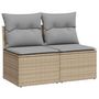 Voir la diapositive 2 : VIDAXL Salon de jardin avec coussins 2 pcs beige resine tressee acacia