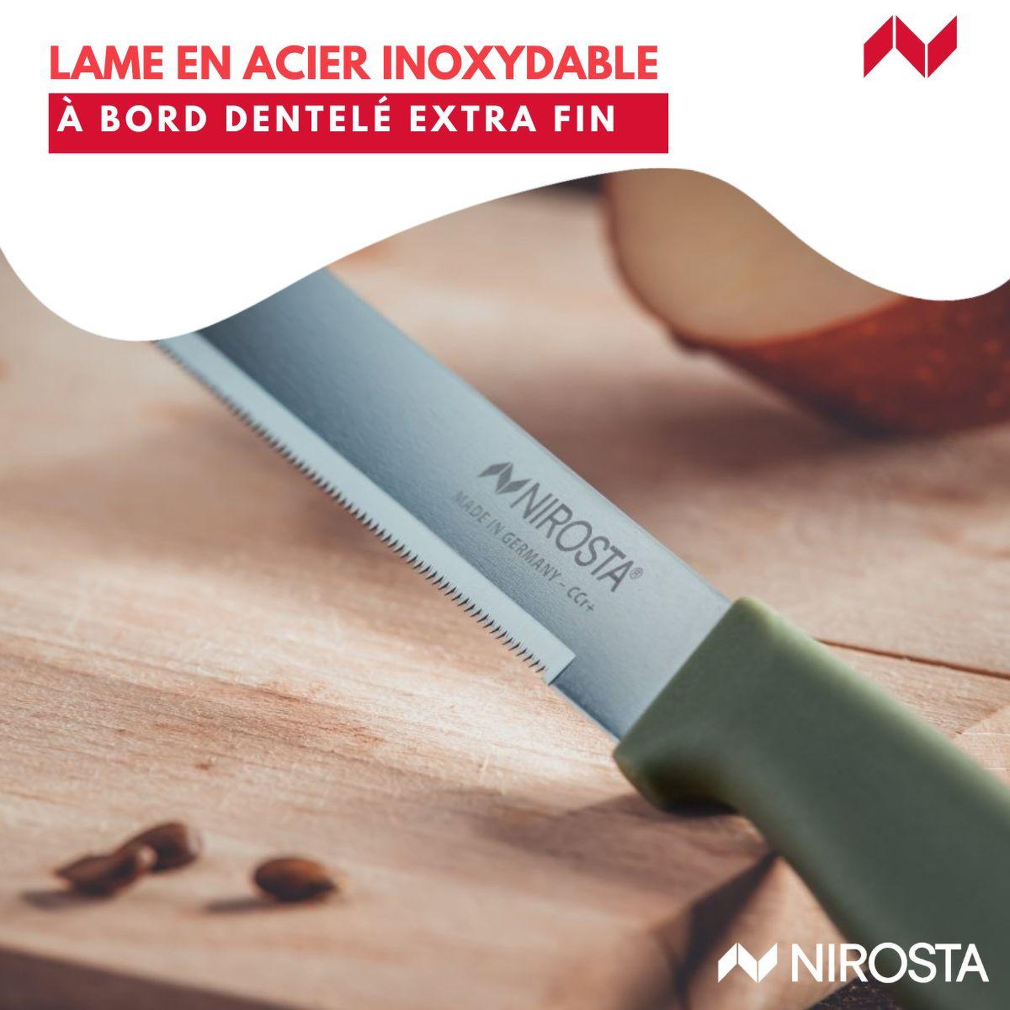 Voir la diapositive 5 : NIROSTA Couteau à légumes 19 cm Nirosta Elemental