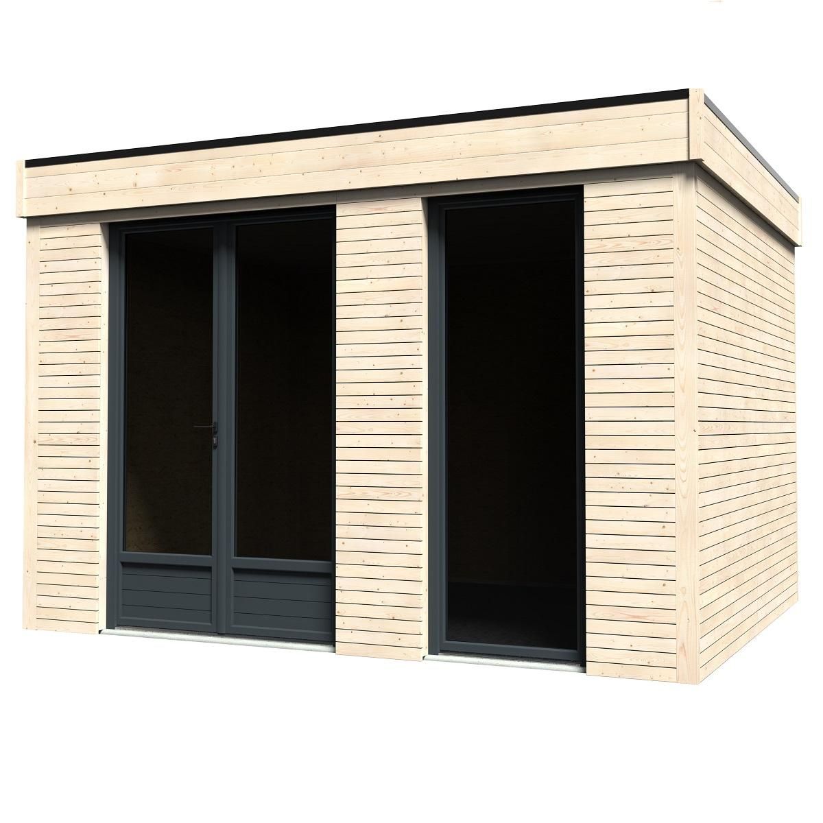 DECOR ET JARDIN Abri de jardin bois - Toit plat - 8.71m² - DEVOR HOME