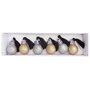 RICO DESIGN 6 mini boules de Noël à paillettes et pompons noirs