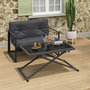Voir la diapositive 2 : ID MARKET Table de jardin relevable rectangulaire 100 cm OLIE en métal gris anthracite et plateau gris