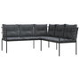 Voir la diapositive 2 : VIDAXL Canape de jardin avec coussins forme de L noir acier textilene