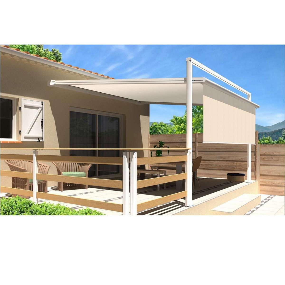 SUNSTYL Pergola blanche motorisée 4x4x2.5m MELODIE