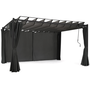 Voir la diapositive 4 : ID MARKET Pergola édition suprem lames orientables 3x4 M et 4 rideaux gris anthracite