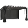 Voir la diapositive 4 : ID MARKET Pergola édition suprem lames orientables 3x4 M et 4 rideaux gris anthracite