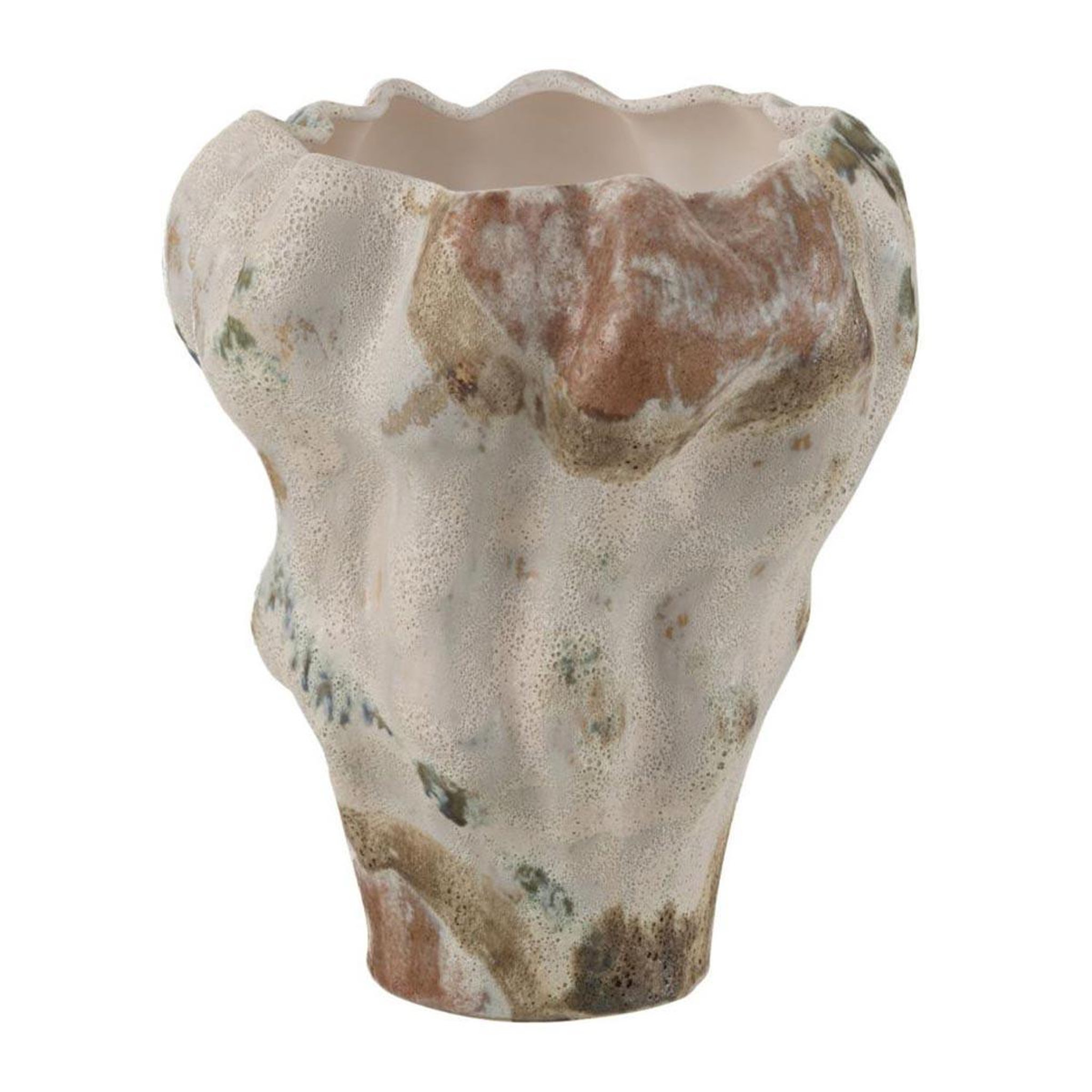 J-LINE Vase anémone en argile  lune  42cm beige