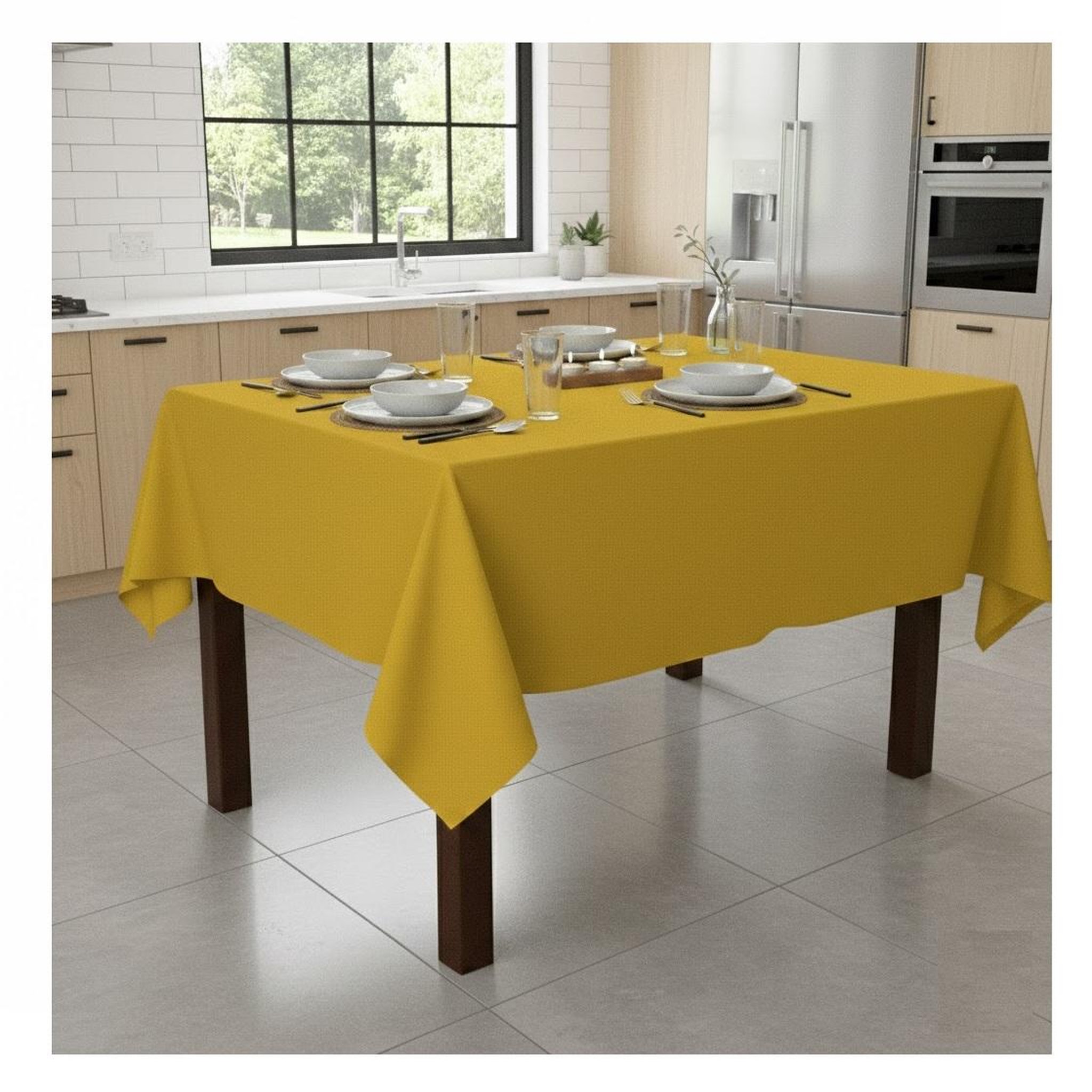 Voir la diapositive 2 : Eden Nappe en polyester finition ourlet nels