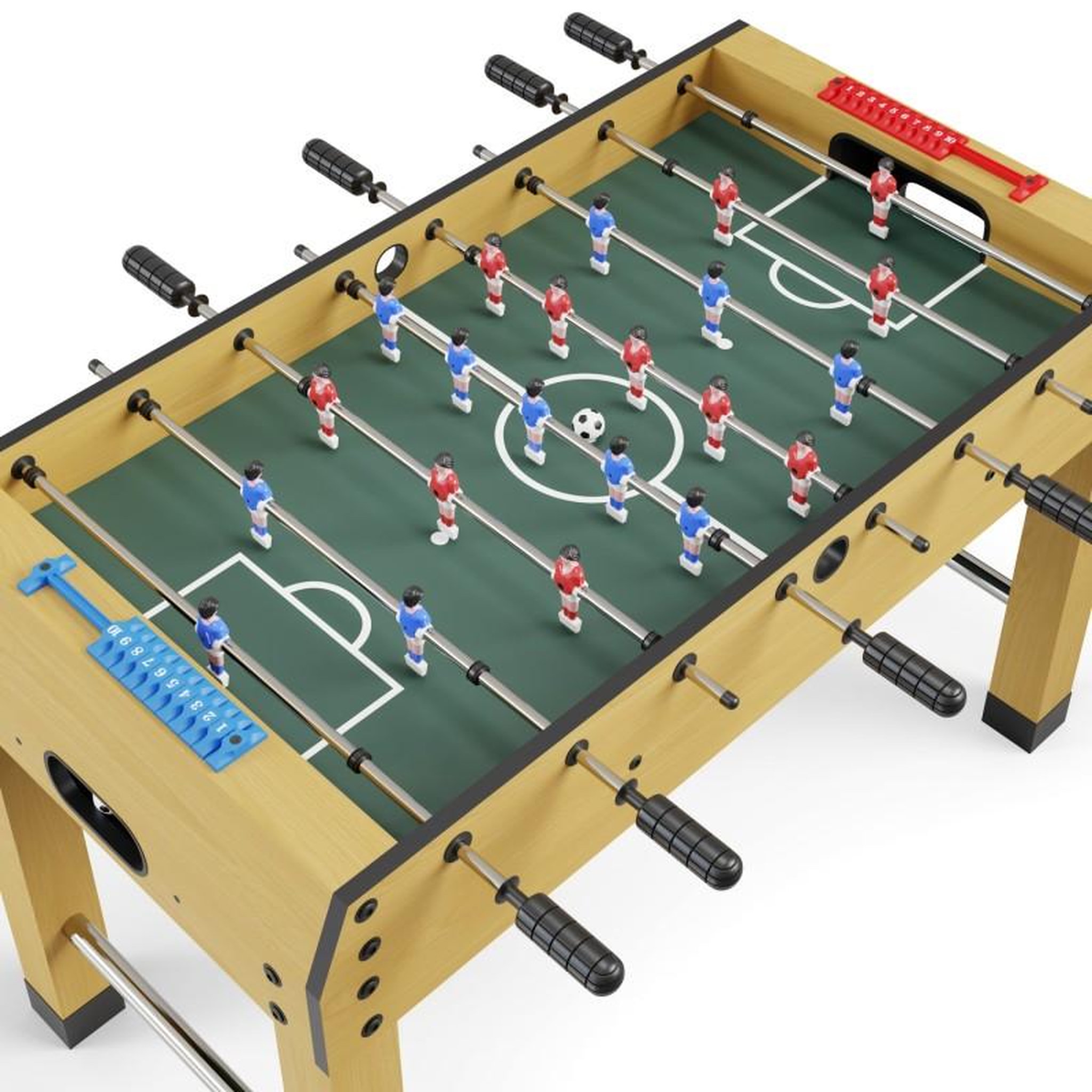 Voir la diapositive 1 : PLAY4FUN Baby-foot Teenager, Table de Baby pour Adolescents, 122 x 61 x 81 cm - Beige et Noir