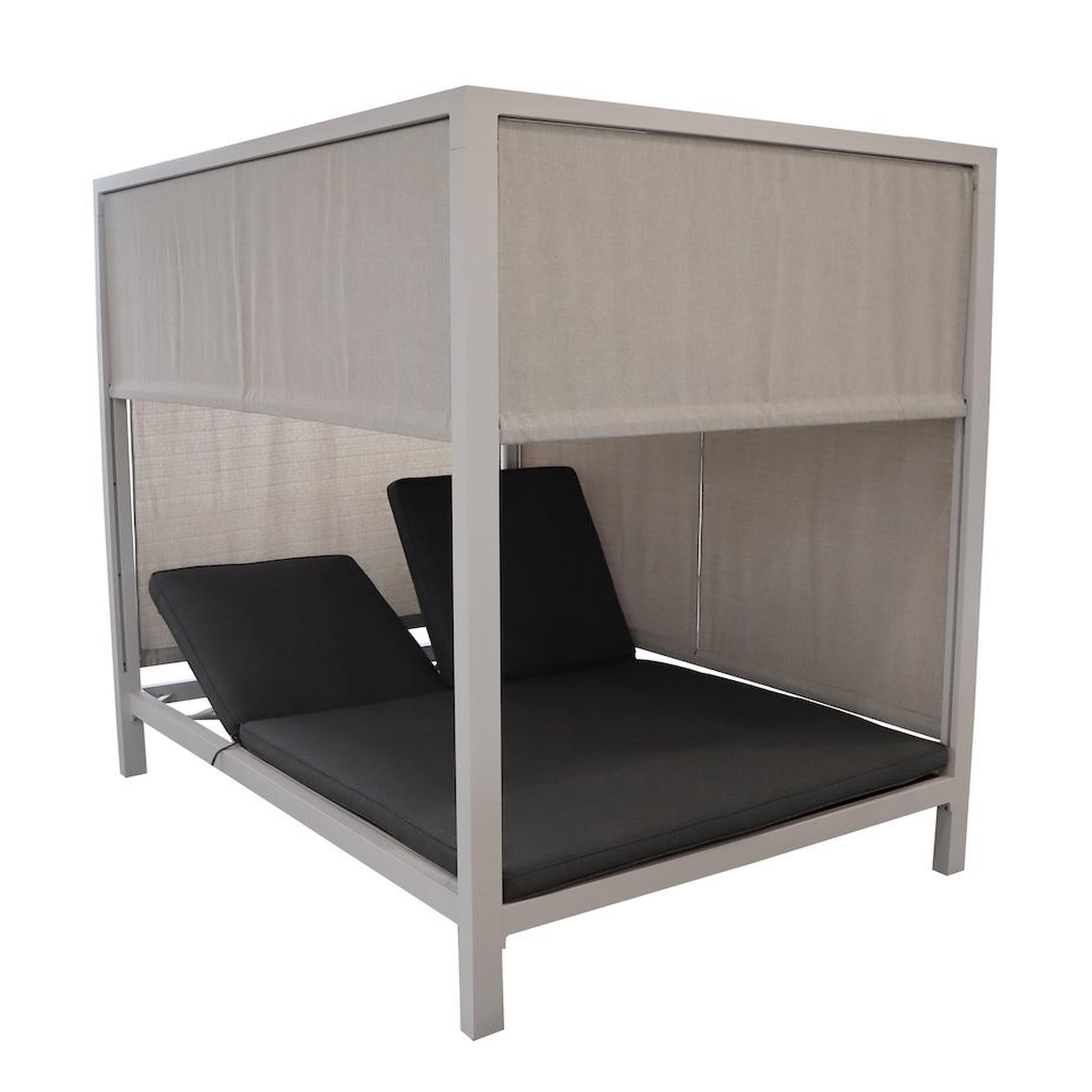 Proloisirs Lit double de jardin - LEATHER - Crème - Aluminium époxy et polyester