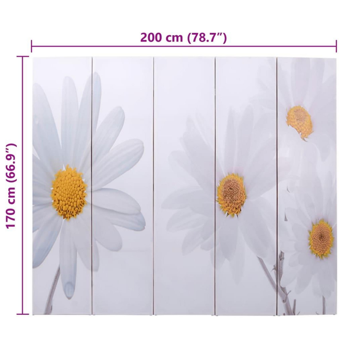 VIDAXL Cloison de separation pliable 200 x 170 cm Fleur