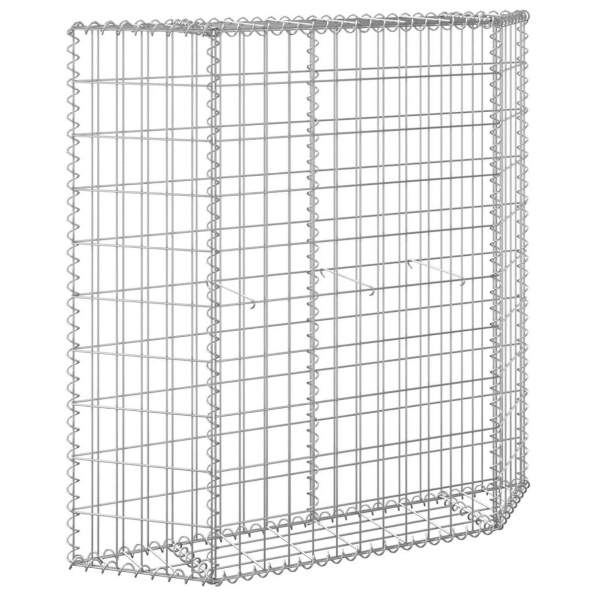 VIDAXL Lit sureleve a gabion en trapeze Acier galvanise 100x20x100 cm