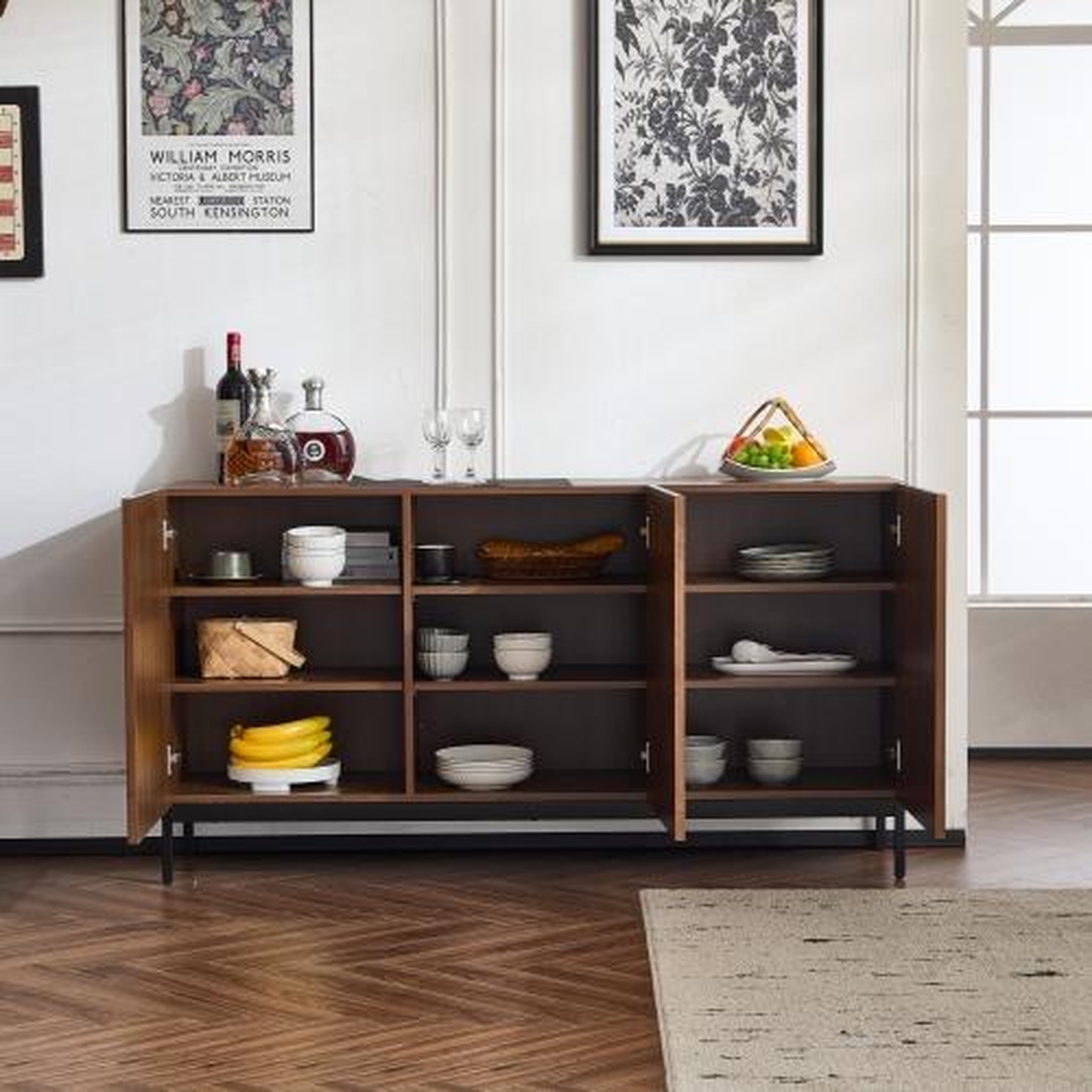 Voir la diapositive 5 : MERAX Buffet 3 porte(s) 0 tiroir(s) - 150 cm naturel mdf