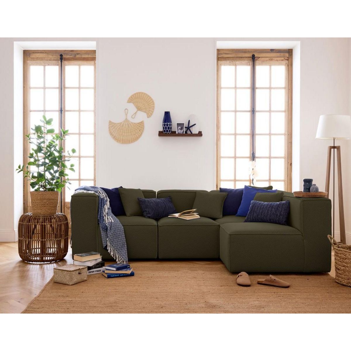 LISA DESIGN Arty - module d'assise gauche - en tissu mailles 3d