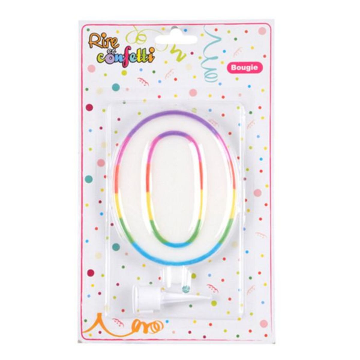 Paris Prix Bougie d'Anniversaire  Chiffre 0  10cm Multicolore