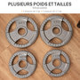 Voir la diapositive 6 : HOMCOM Disques de poids 2,5/2,5/5/5 Kg - 4 poids de musculation - dia. trou 5,4 cm - acier
