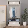 Voir la diapositive 3 : VIDAXL Garde-robe Blanc brillant 100x50x200 cm Bois d'ingenierie
