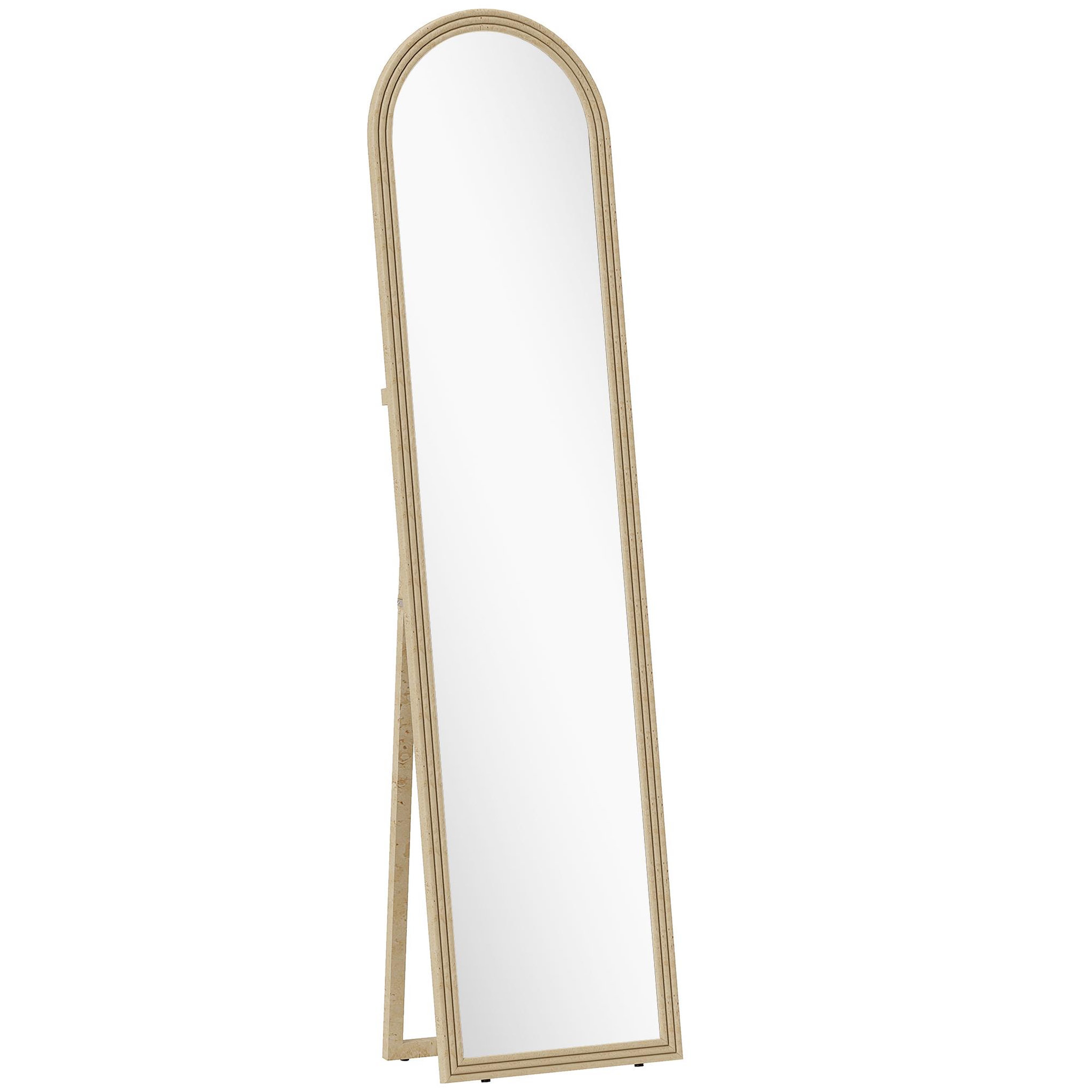 HOMCOM Miroir sur pied et mural pleine longueur 40 x 160 cm cadre pied effet pierre
