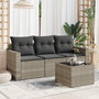 Voir la diapositive 1 : VIDAXL Salon de jardin 4 pcs avec coussins gris clair resine tressee