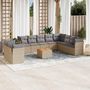 Voir la diapositive 1 : VIDAXL Salon de jardin et coussins 11 pcs melange beige resine tressee