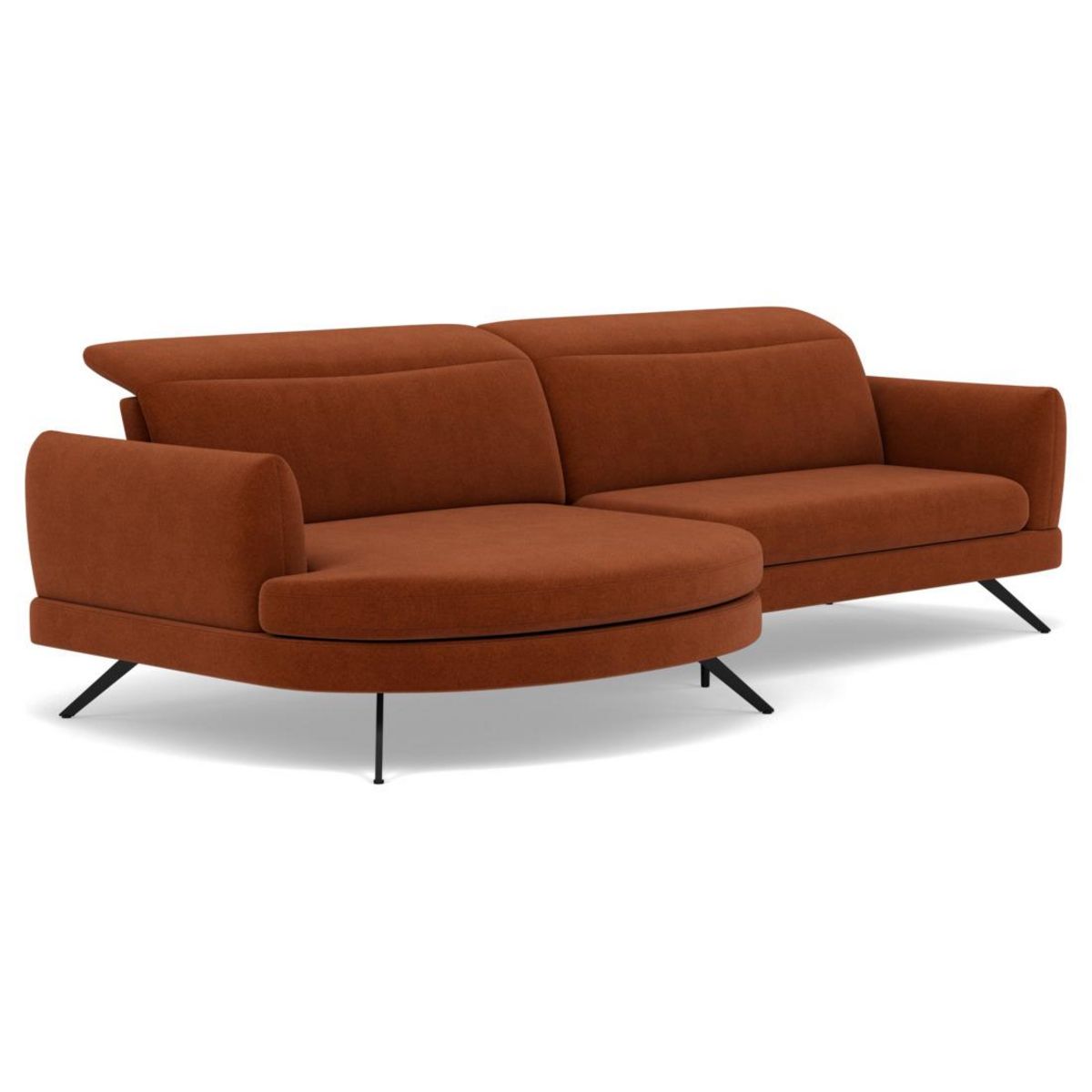 LISA DESIGN Terry - canapé d'angle gauche 4 places avec têtières réglables en tissu texturé