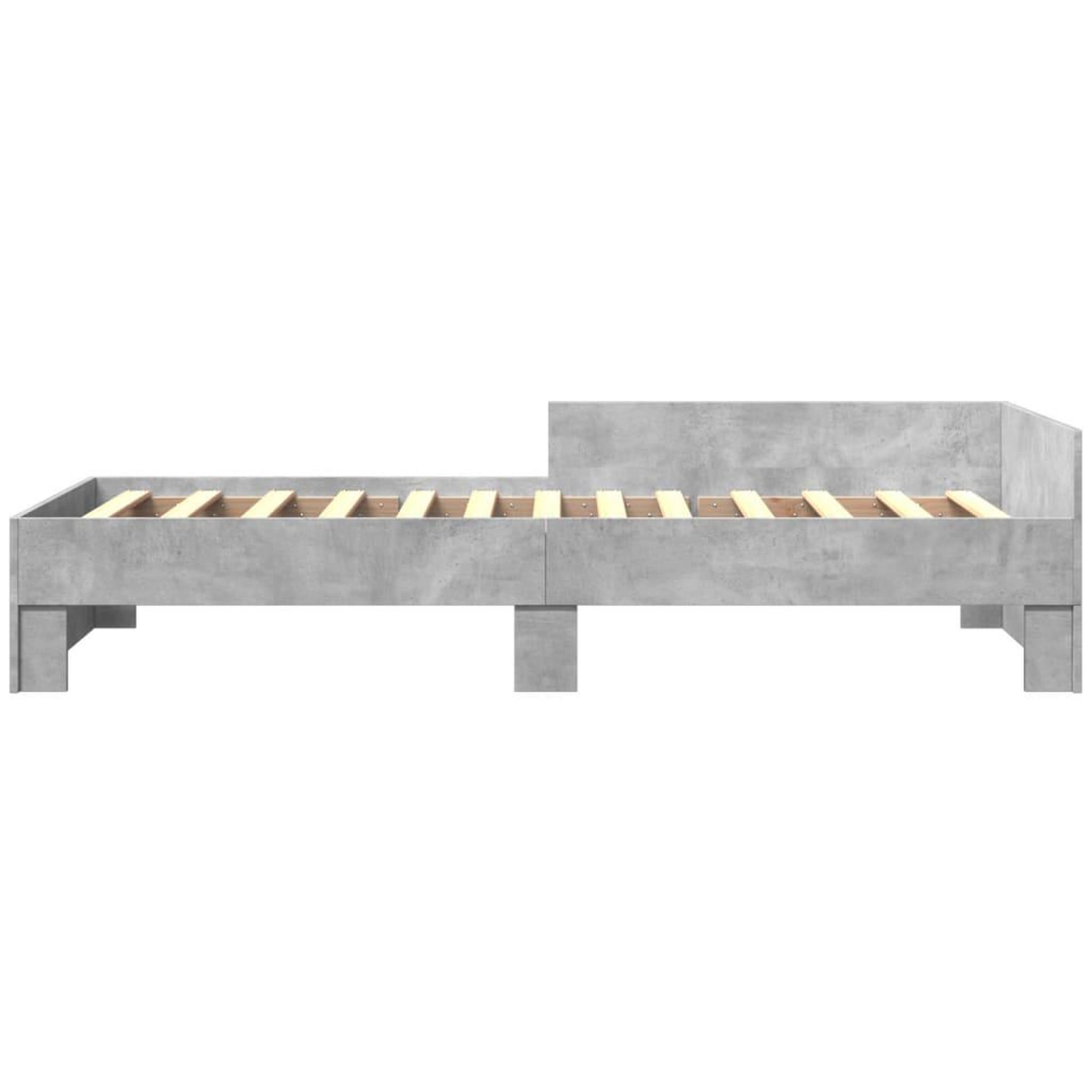 Voir la diapositive 4 : VIDAXL Cadre de lit sans matelas gris beton 90x190cm bois d'ingenierie