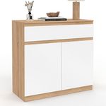 ID MARKET Armoire à chaussures 12 paires TOMI 2 portes et 1 tiroir