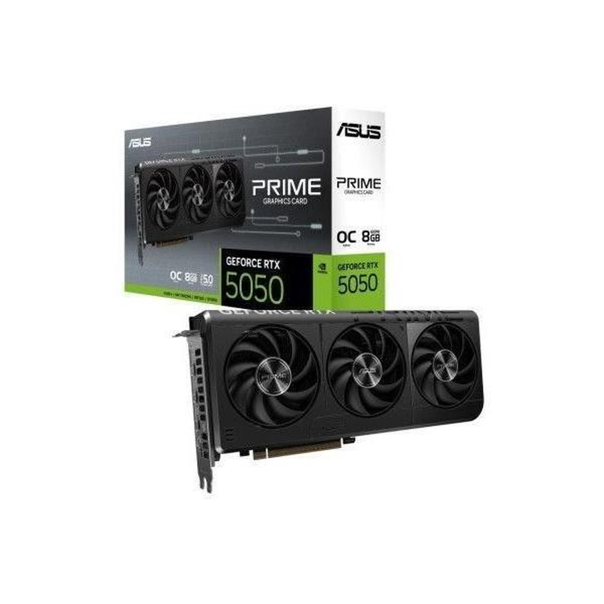 Voir la diapositive 3 : ASUS Carte graphique - ASUS - PRIME RTX 5050 O8G - 8 Go GDDR6 - 2560 coeurs CUDA - 7680 x 4320 pixels