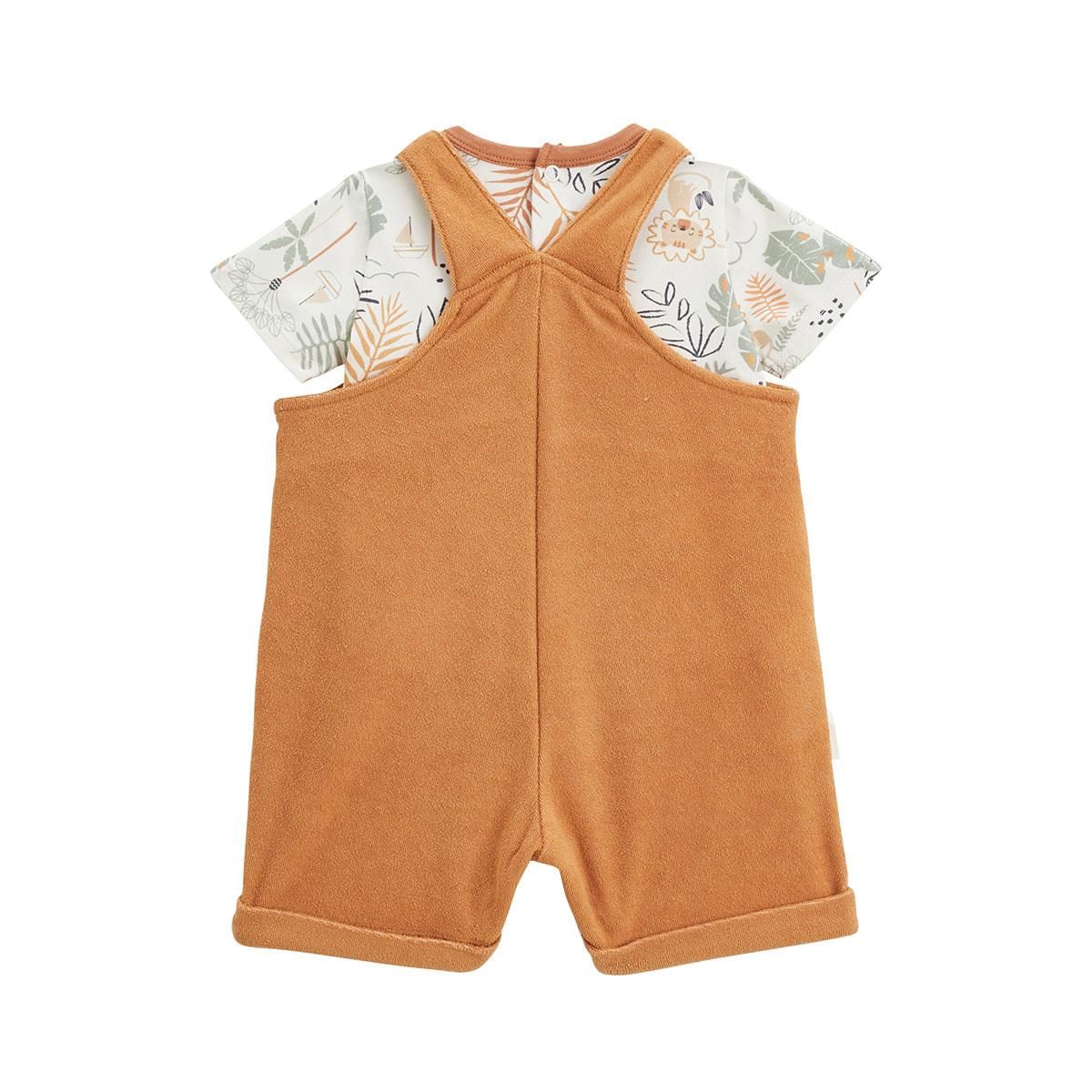 Petit Béguin Ensemble salopette bébé et t-shirt en éponge Mio