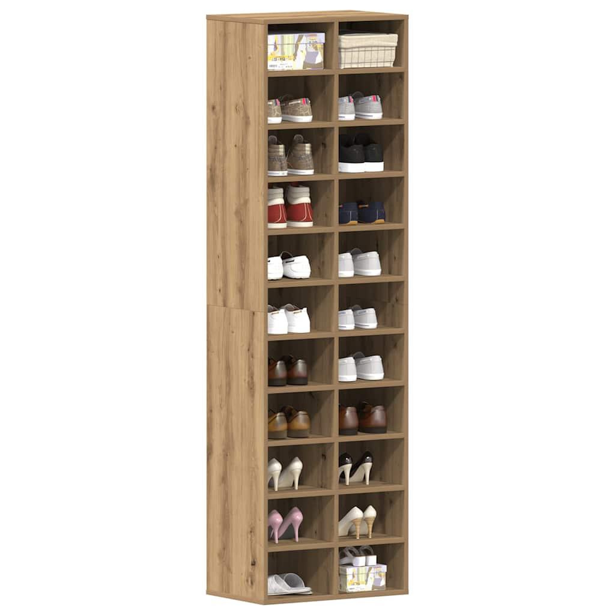 VIDAXL Meuble a chaussures chene artisanal 54x34x183cm bois ingenierie