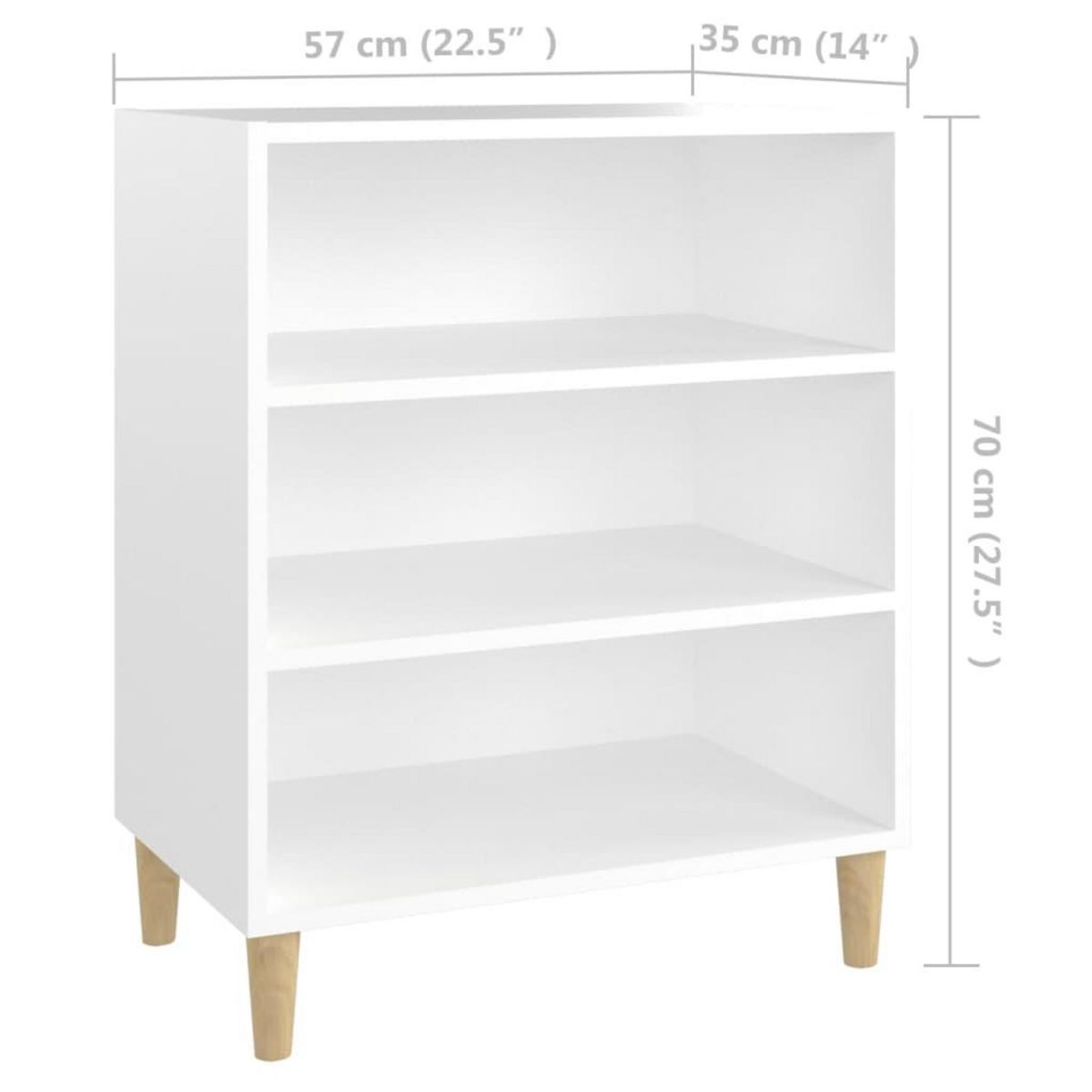 VIDAXL Buffet Blanc 57x35x70 cm Agglomere