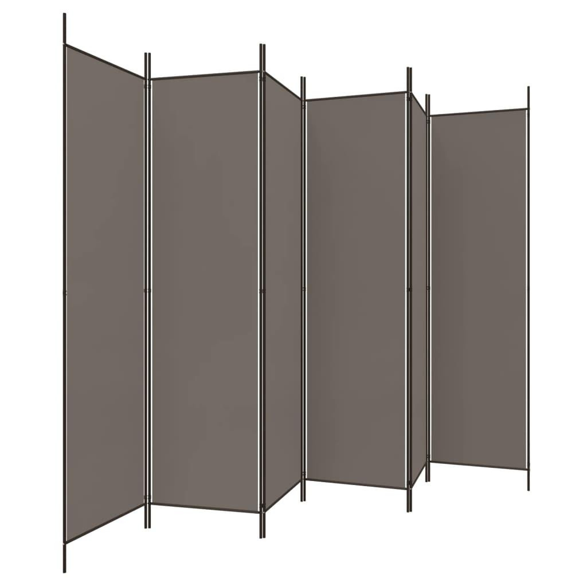 Voir la diapositive 4 : VIDAXL Cloison de separation 6 panneaux Anthracite 300x200 cm Tissu