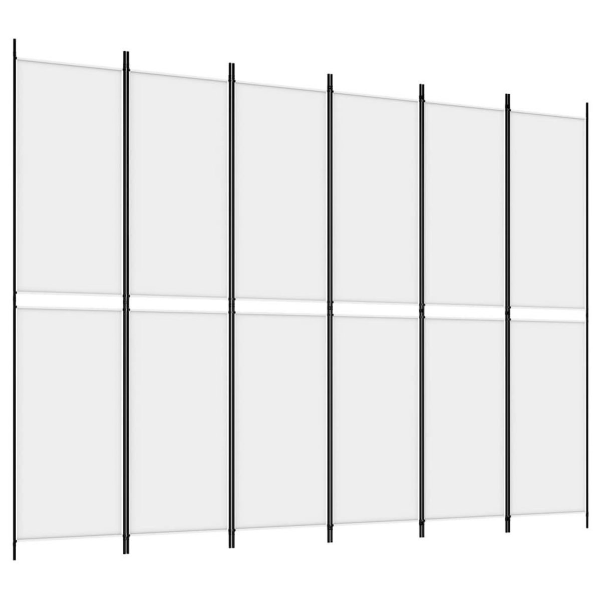VIDAXL Cloison de separation 6 panneaux Blanc 300x220 cm Tissu