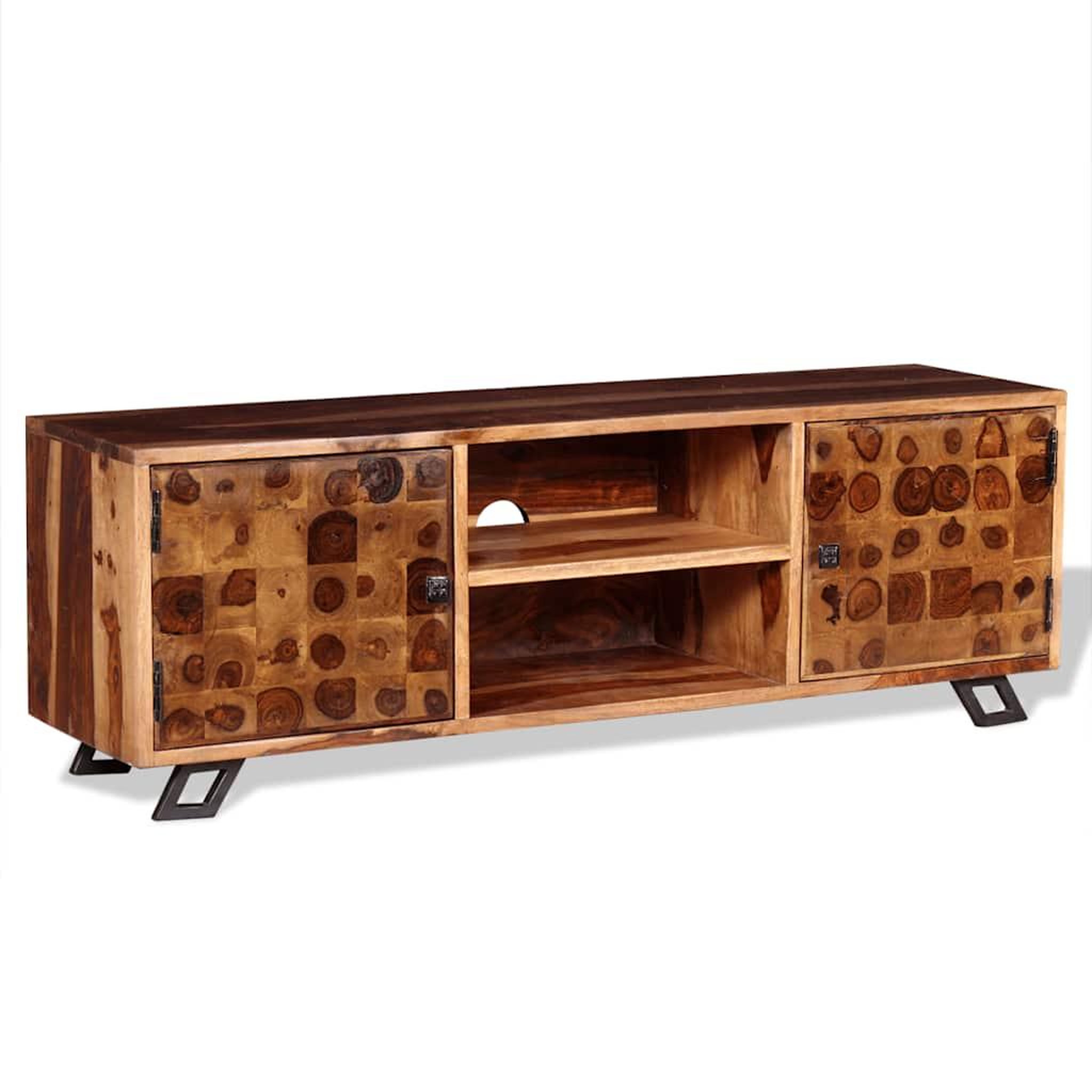 Voir la diapositive 4 : VIDAXL Meuble TV Bois massif 120x30x40 cm