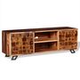 Voir la diapositive 4 : VIDAXL Meuble TV Bois massif 120x30x40 cm
