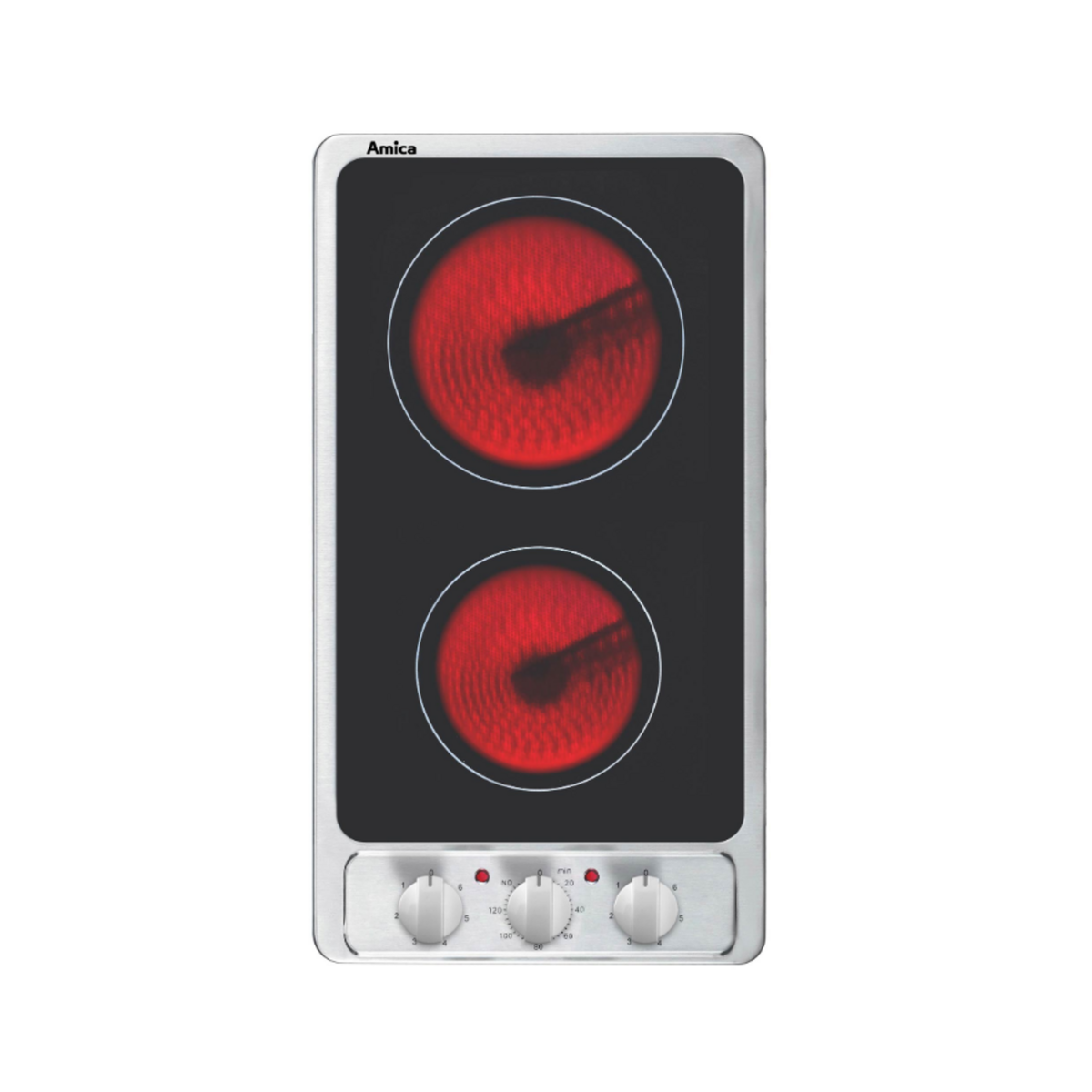 Amica Domino vitrocéramique 29cm 2 feux inox - AVM 2420 X