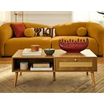 LISA DESIGN Charles - canapé droit 4 places en velours texturé. Coloris disponibles : Gris, Noir, Jaune, Bleu, Orange, Beige