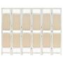 Voir la diapositive 1 : VIDAXL Cloison de separation 6 panneaux Creme 210x165 cm Tissu