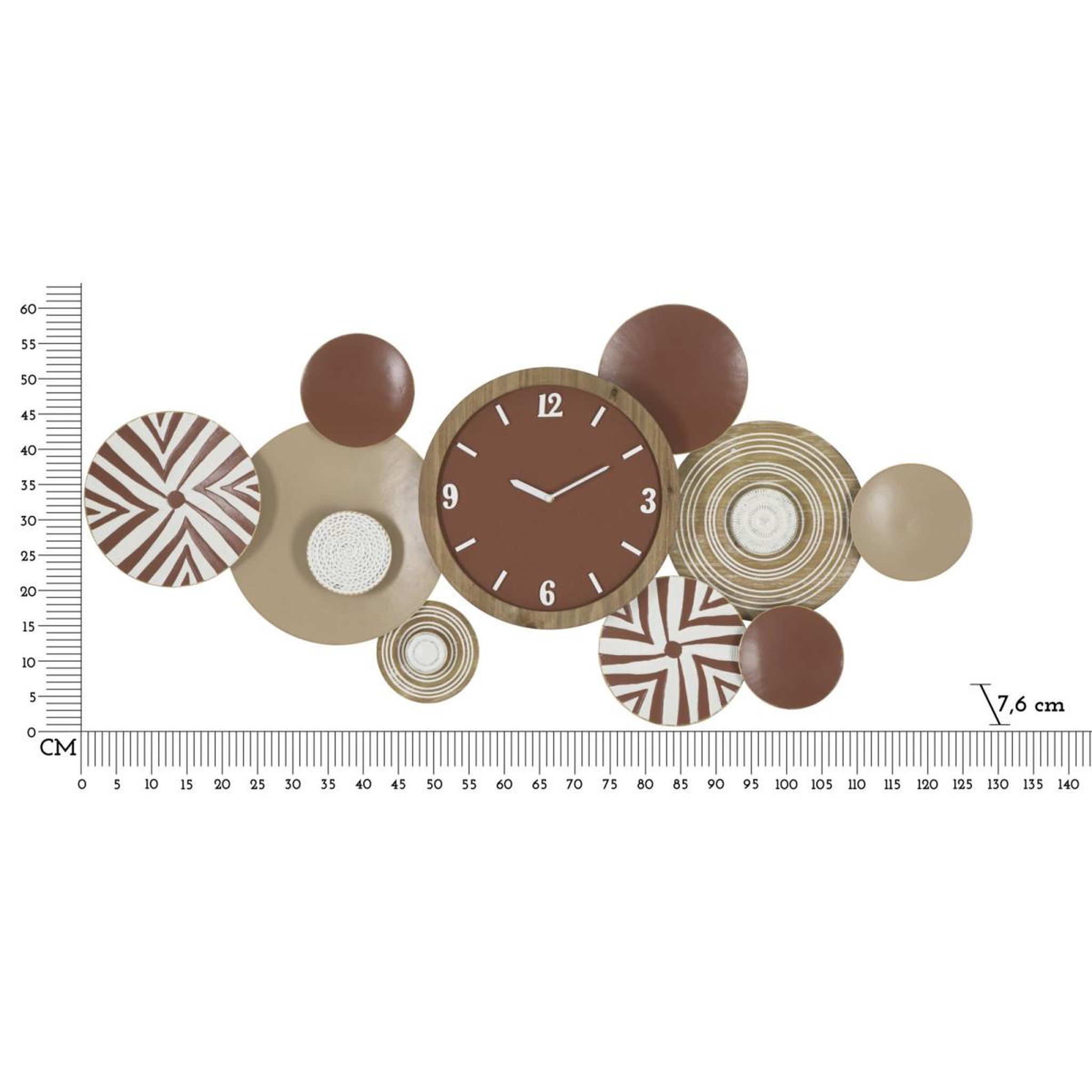 Voir la diapositive 6 : Paris Prix Horloge murale en métal  etnic  127cm multicolore