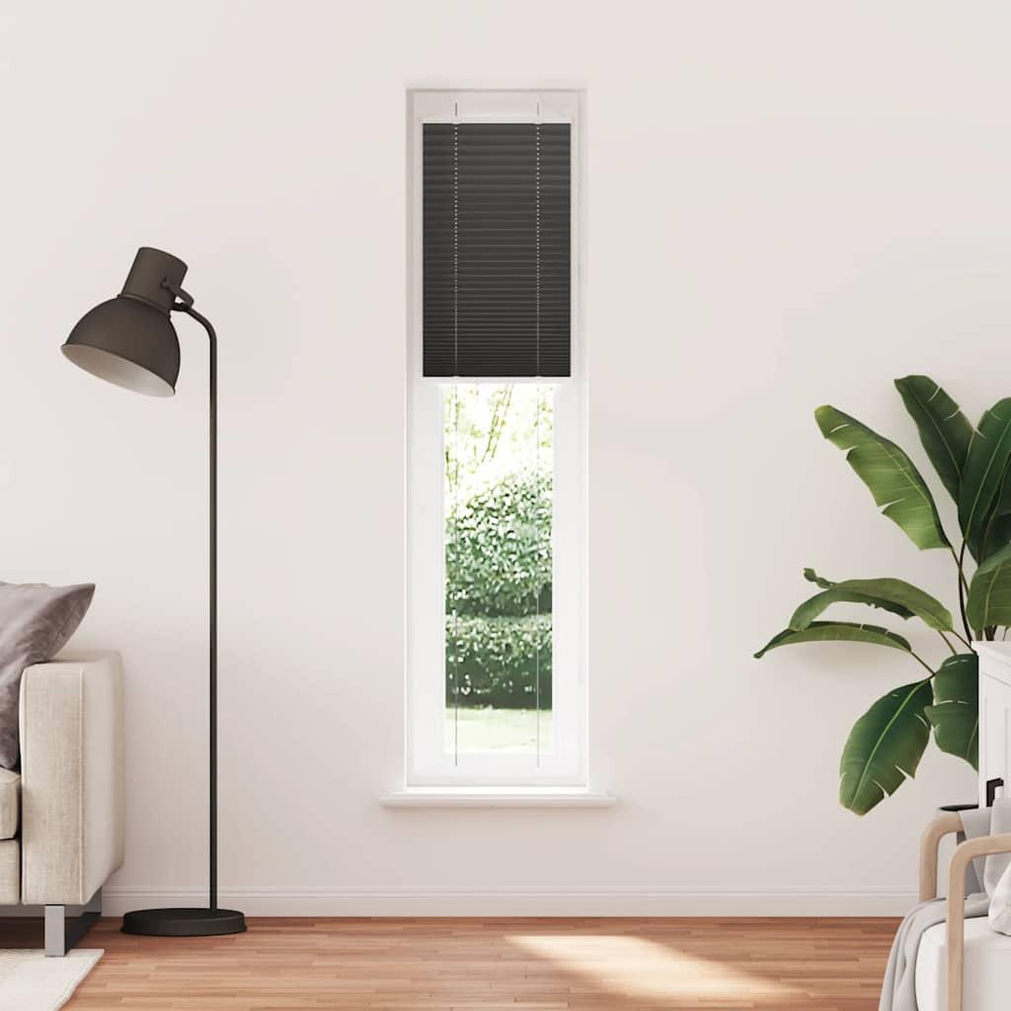 Voir la diapositive 2 : VIDAXL Store plisse noir 40x200 cm largeur du tissu 39,4 cm polyester