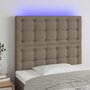 Voir la diapositive 1 : VIDAXL Tete de lit a LED Taupe 80x5x118/128 cm Tissu
