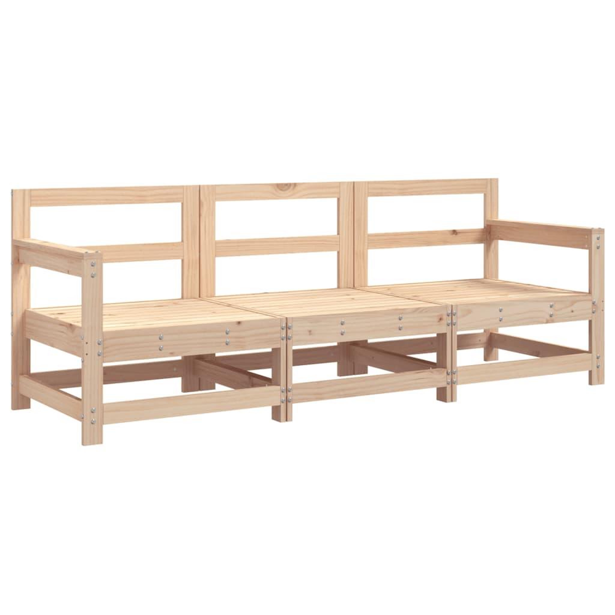 Voir la diapositive 2 : VIDAXL Salon de jardin 3 pcs bois massif de pin