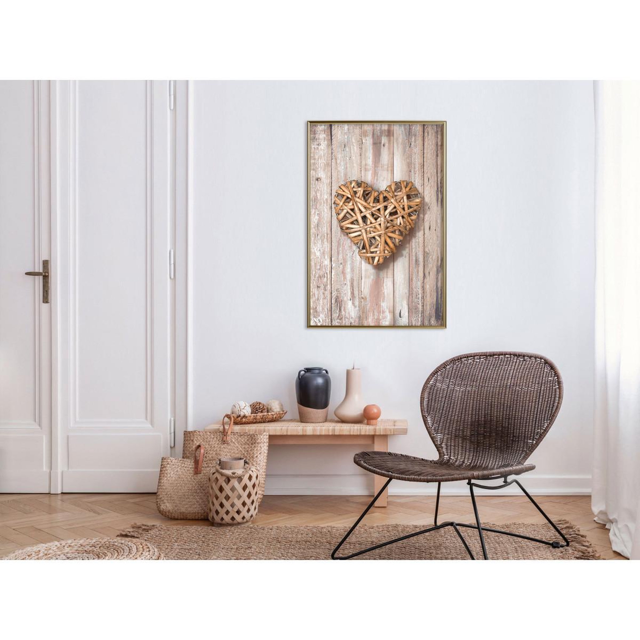 Voir la diapositive 2 : Paris Prix Affiche Murale Encadrée  Wicker Love