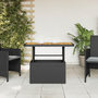 Voir la diapositive 3 : VIDAXL Table de jardin noir 90x55x71 cm resine tressee et bois acacia